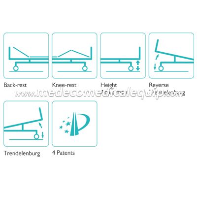 MANUFACTURES HOSPITAL BED WITH SAFE LOCK MEB4E