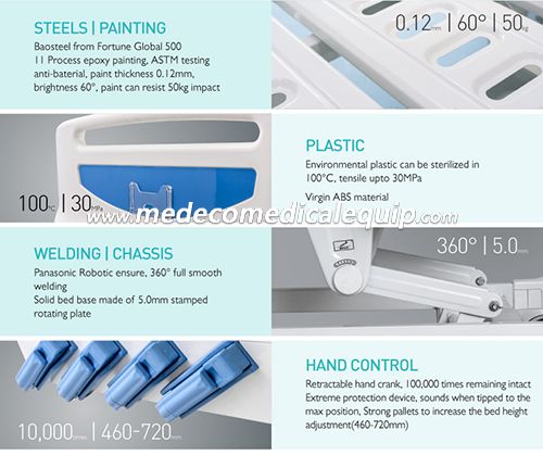 MANUFACTURES HOSPITAL BED WITH SAFE LOCK MEB4E