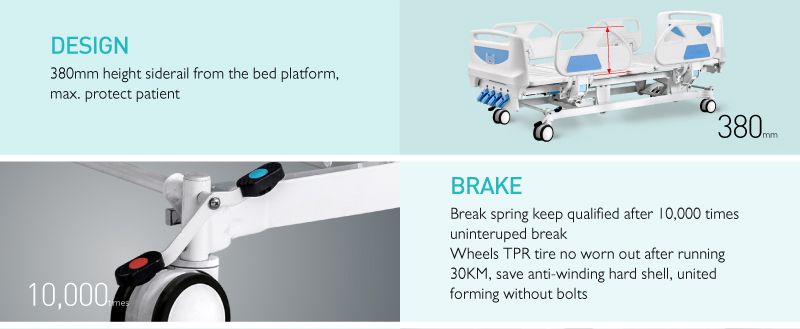 MANUFACTURES HOSPITAL BED WITH SAFE LOCK MEB4E