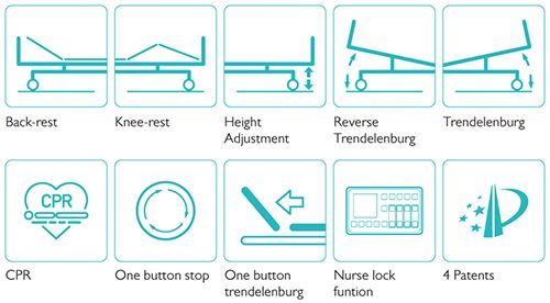 ABS Electric Grace Bed With Central Locking MED8D