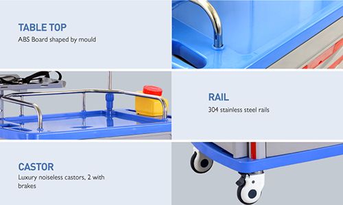 ABS Transfer Nursing Emergency Treatment Trolley MER054ET