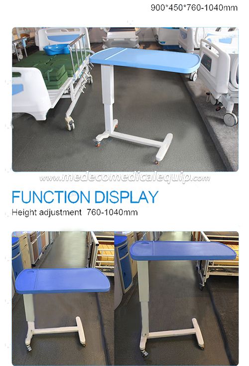 Height Adjustable Overbed Table With Wheels MEH046-2