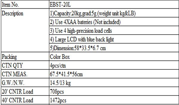 Hospital Digital Baby Electronic Scale with LCD EBST-20L