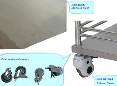 Stainless Steel Medicine Transport Moving Trolley ME006-102