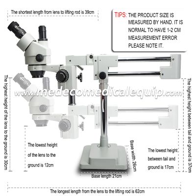 Trinocular double boom stand stereo zoom 3.5X-180X microscope camera MEXTL-165-W