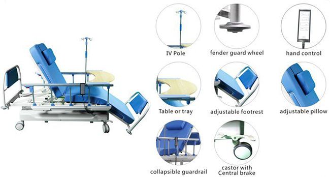 Multiple Medical Electric Dialysis Bed Dialysis Equipment Model ME380S